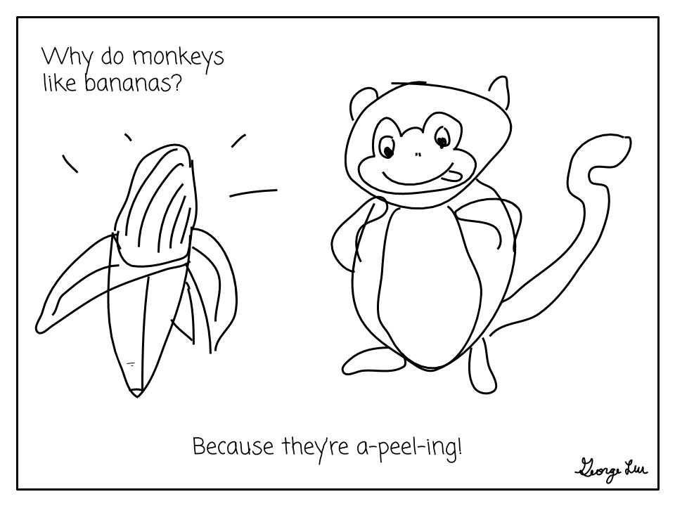 Why do monkeys like bananas? Because they're a-peel-ing!